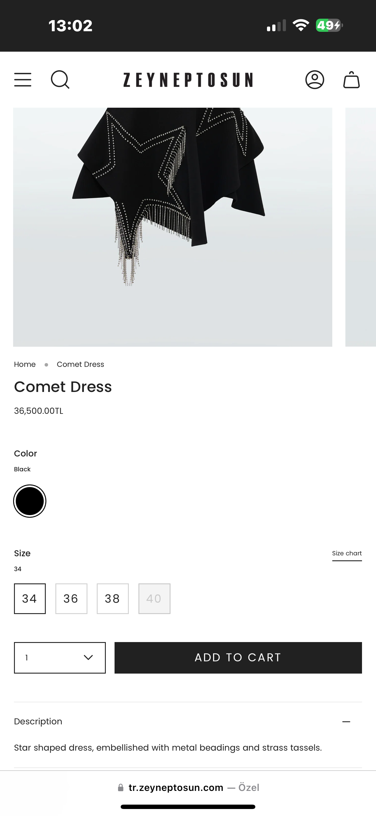 Zeynep Tosun Comed Dress Yıldızlı Elbise