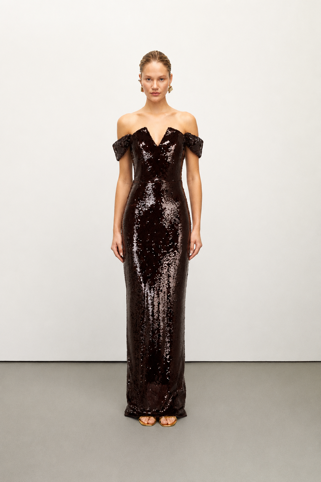 Urban Muse Kahve Payet Elbise