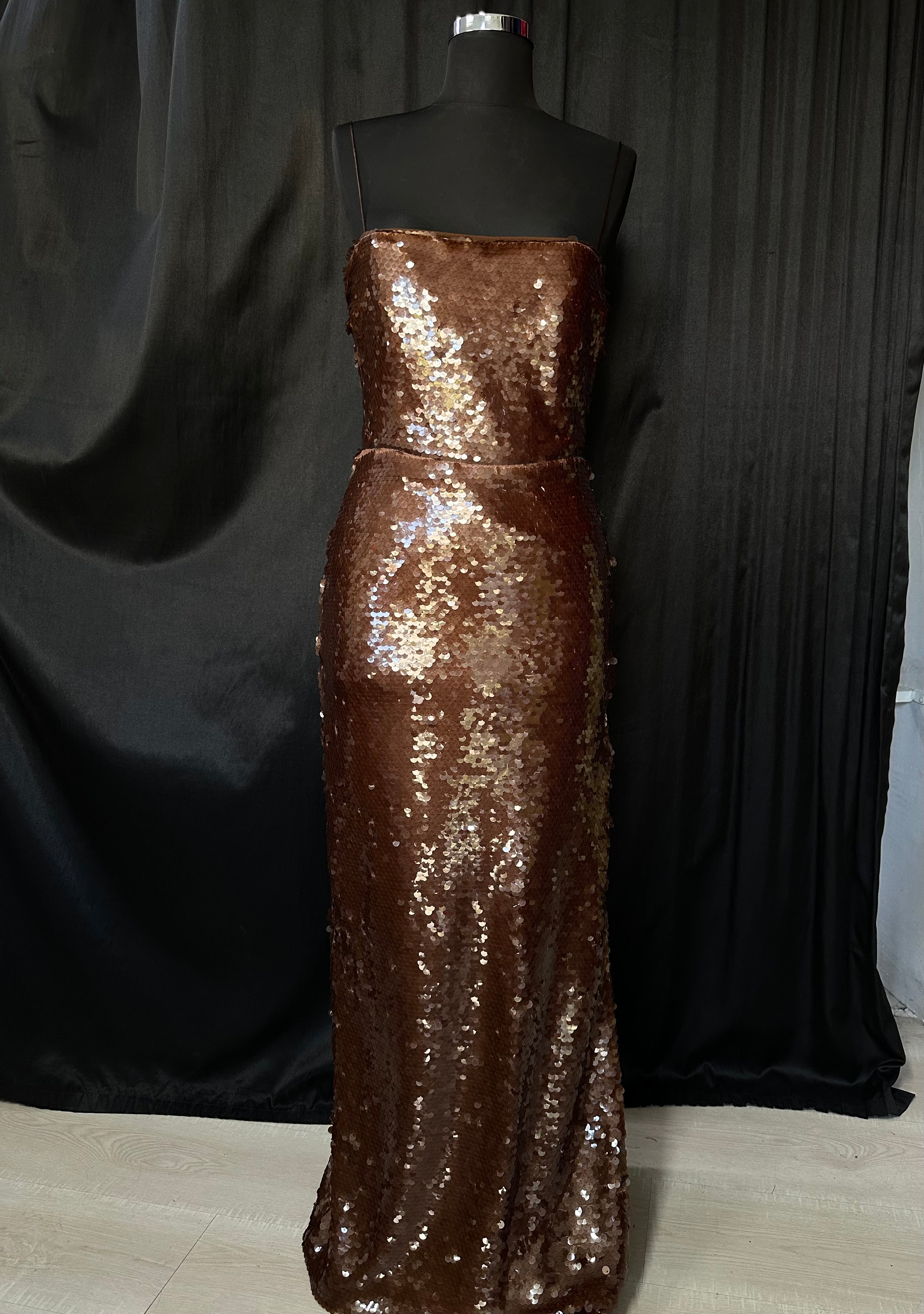 Urban Muse Kahve Payet elbise
