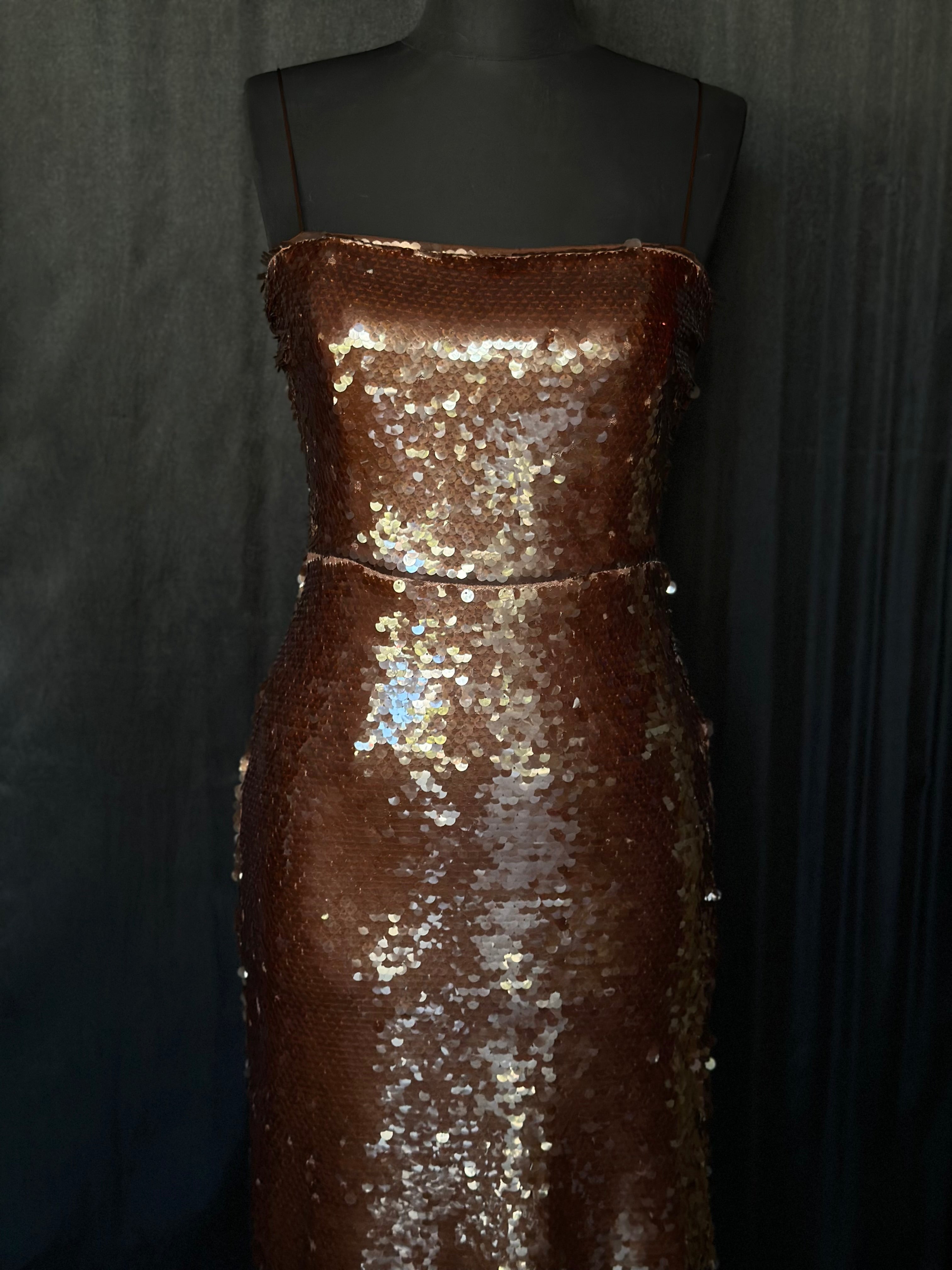 Urban Muse Kahve Payet elbise