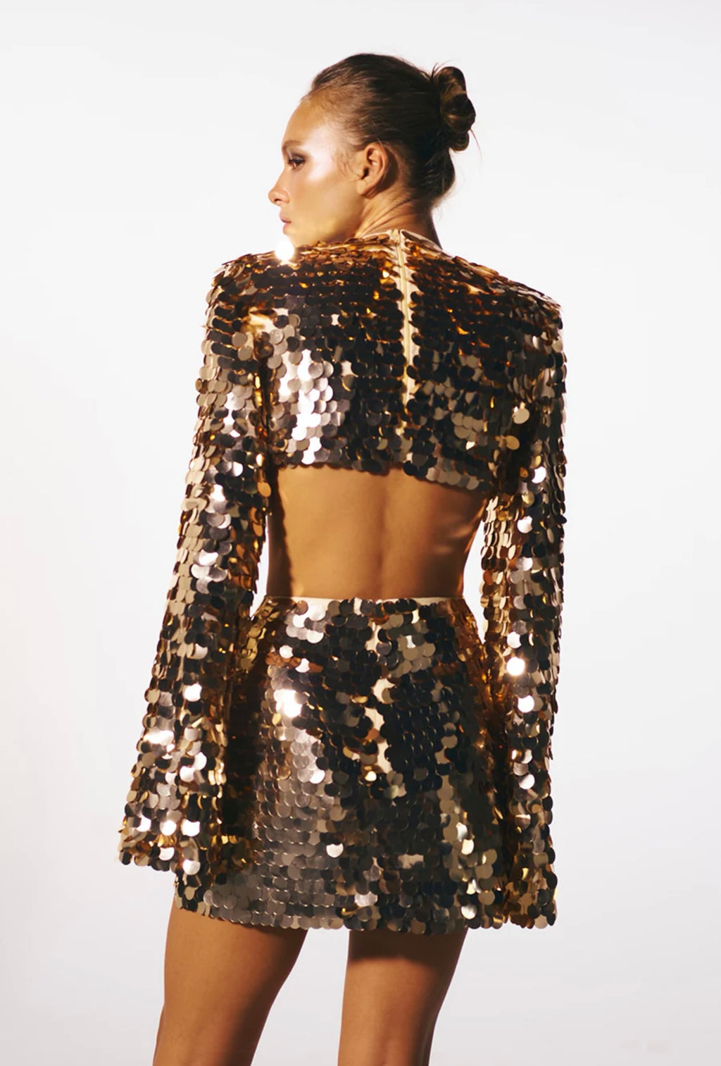 New Arrivals Gold Pullu Elbise