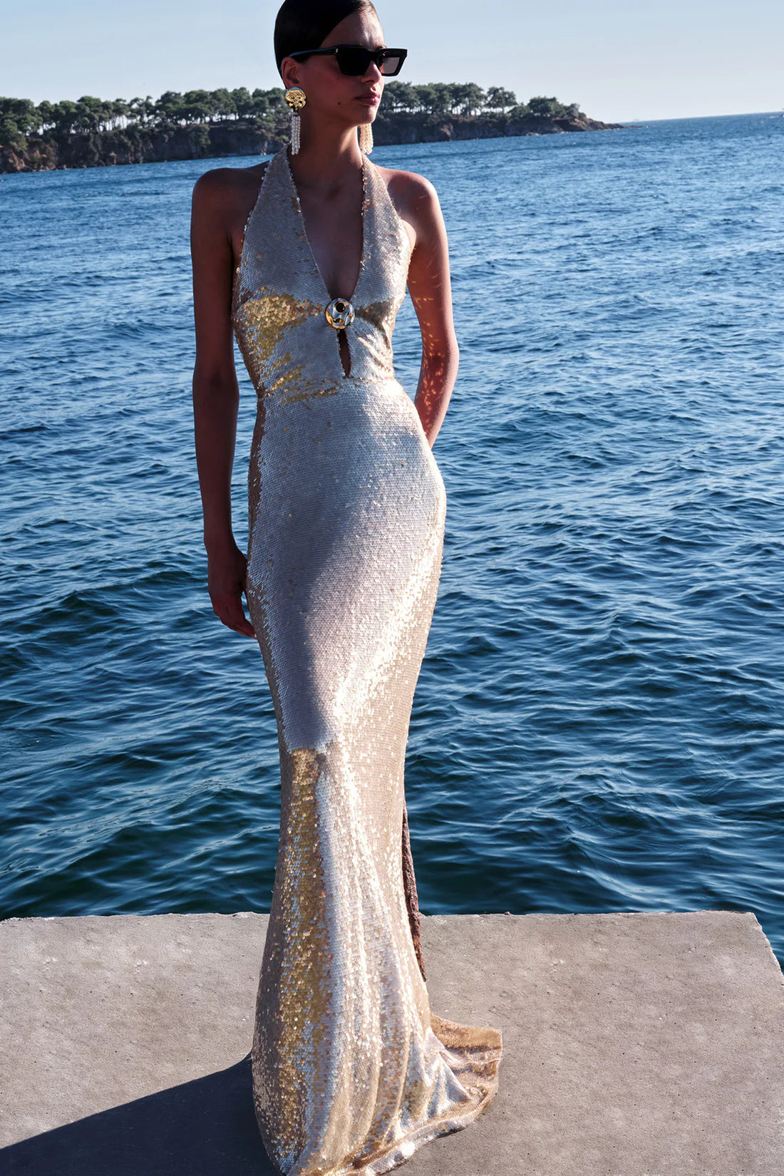 Urban Muse Selene Gold Maxi Elbise