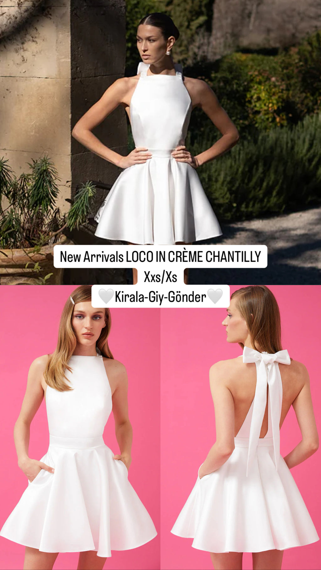 New Arrivals beyaz Saten elbise