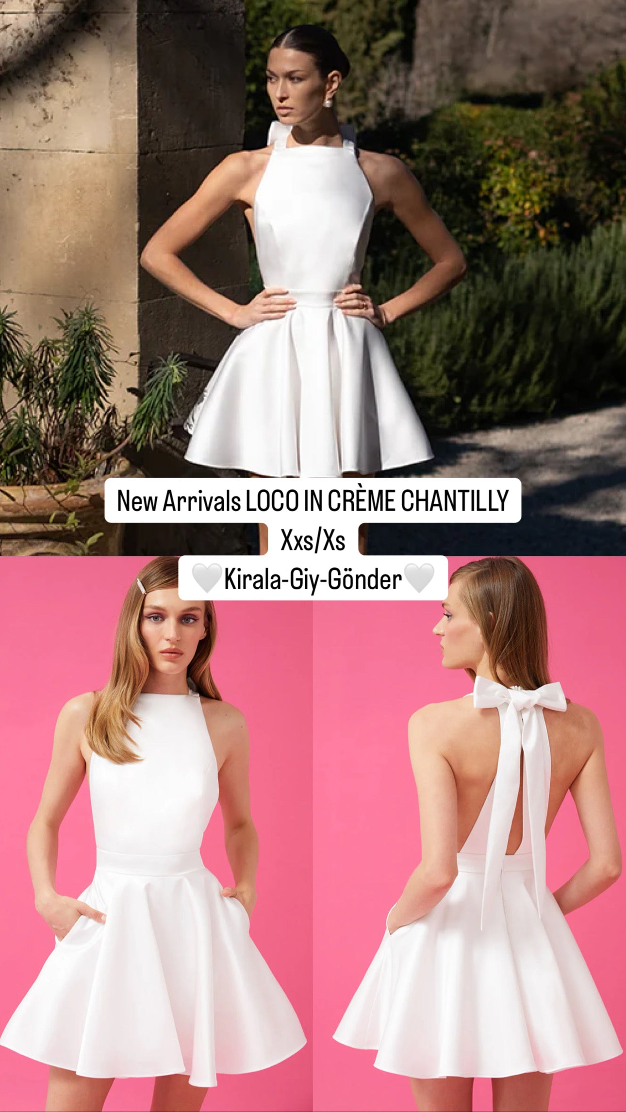 New Arrivals beyaz Saten elbise