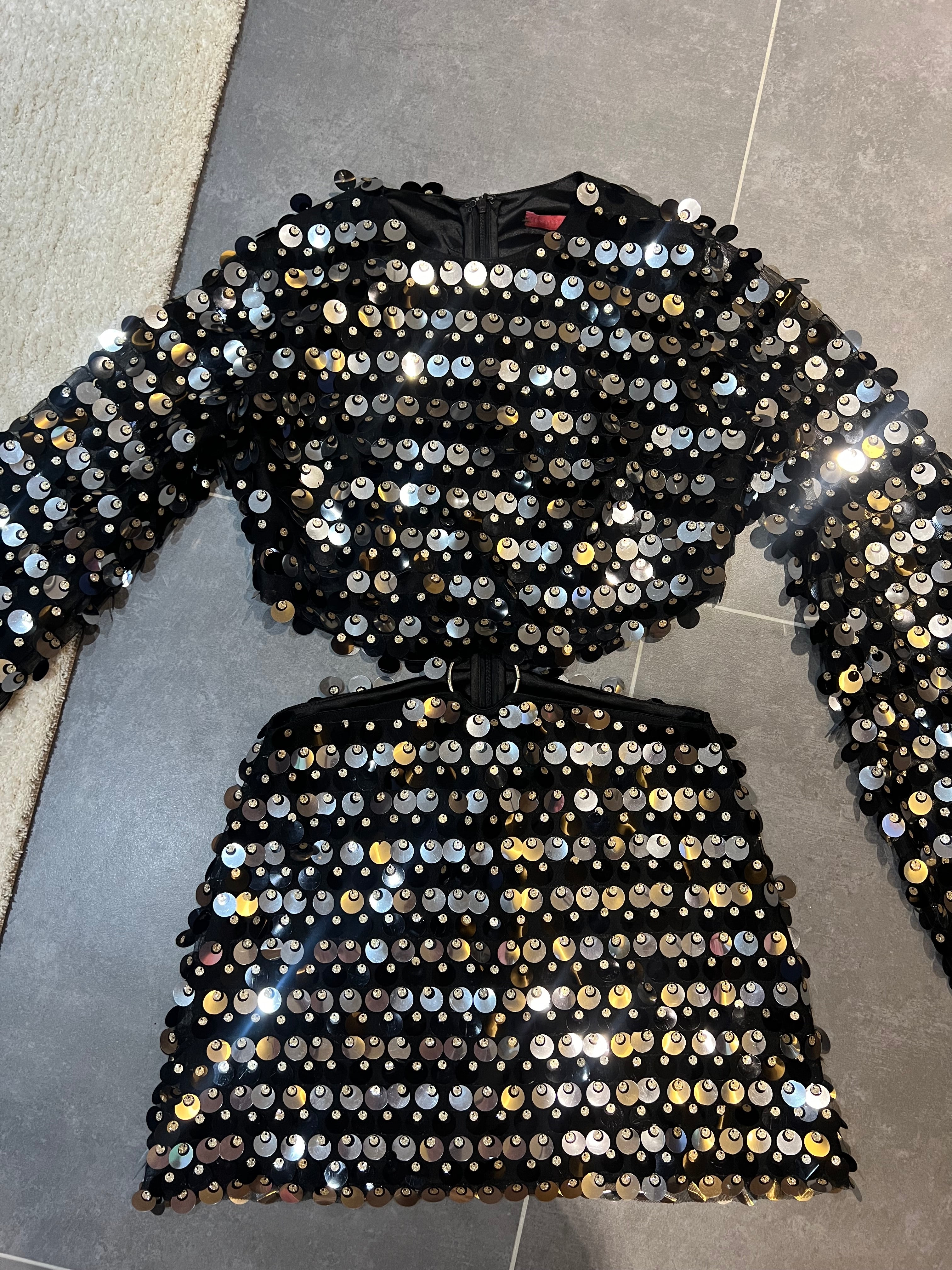 New Arrivals siyah diamond elbise