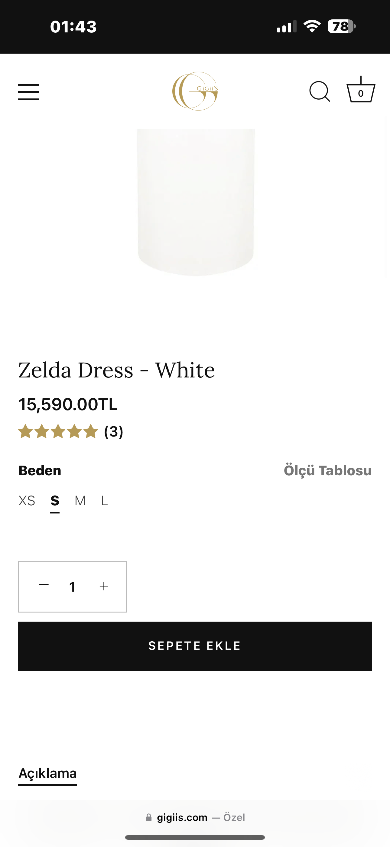 Gigiis Beyaz midi elbise
