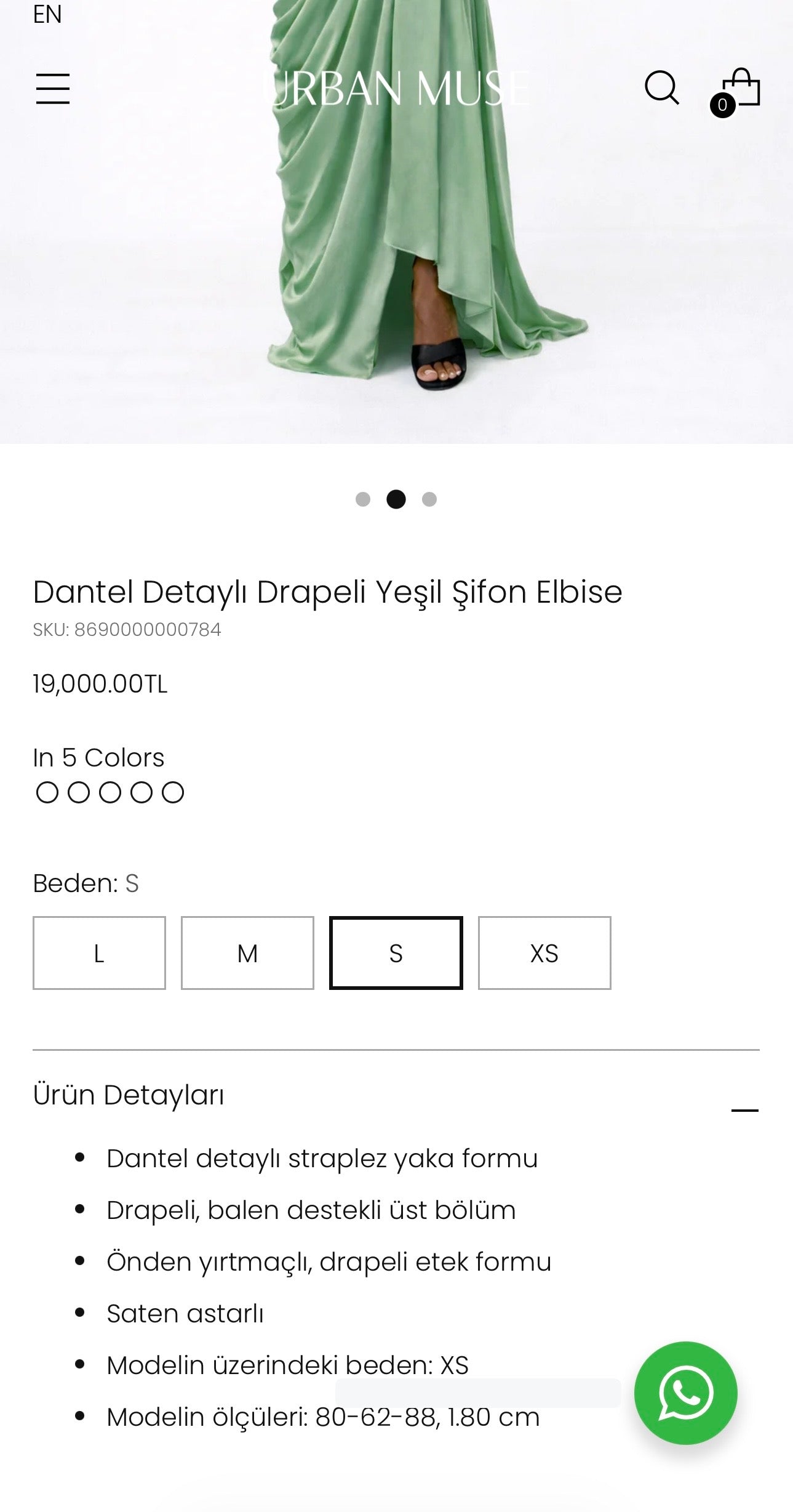 Urban Muse yeşil şifon elbise
