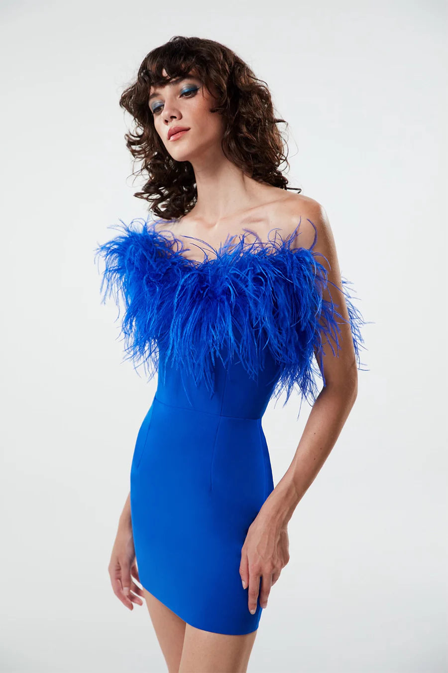 New Arrivals Otrişli Saks Elbise