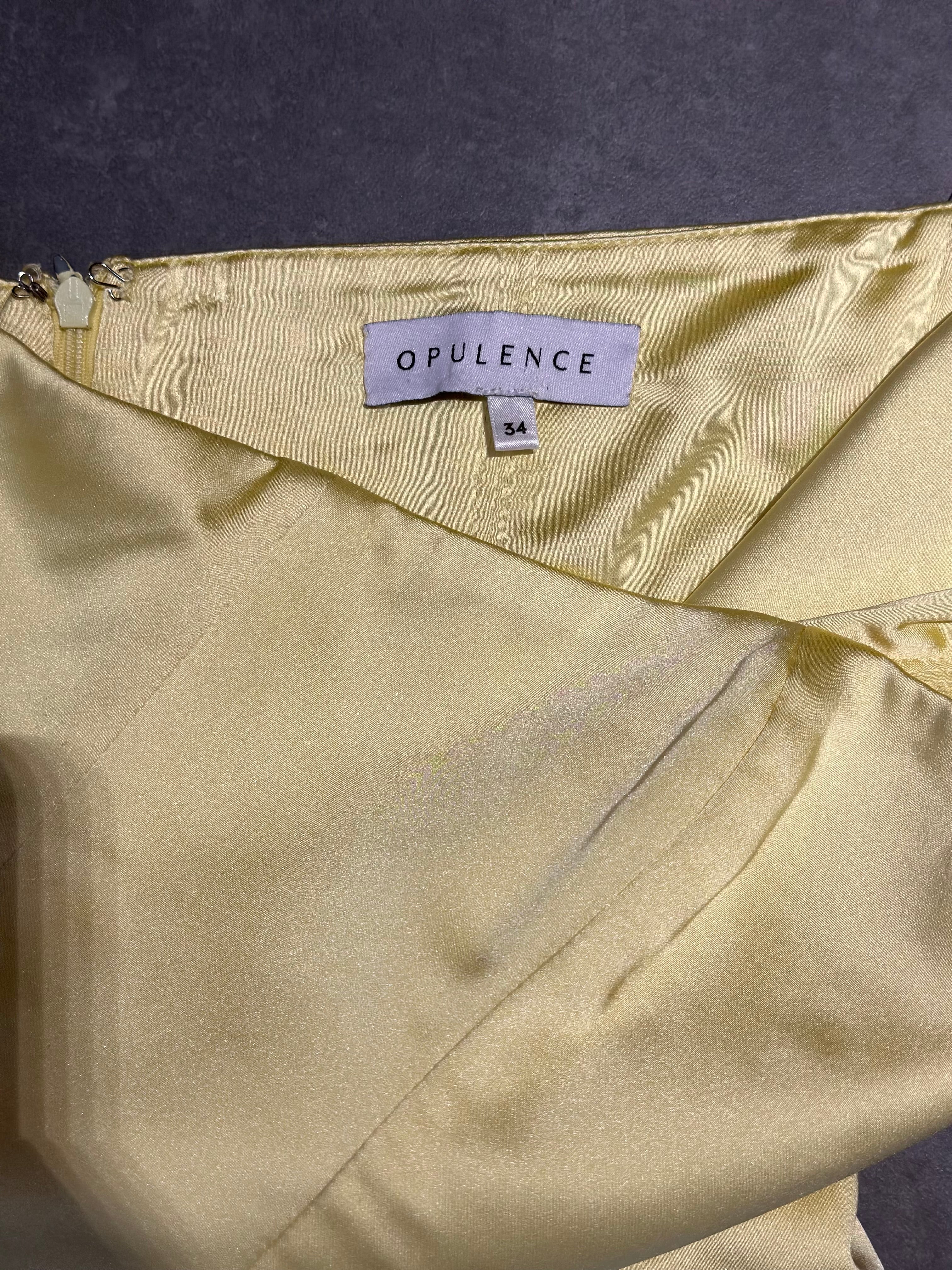 OPULENCE SARI UZUN ELBİSE