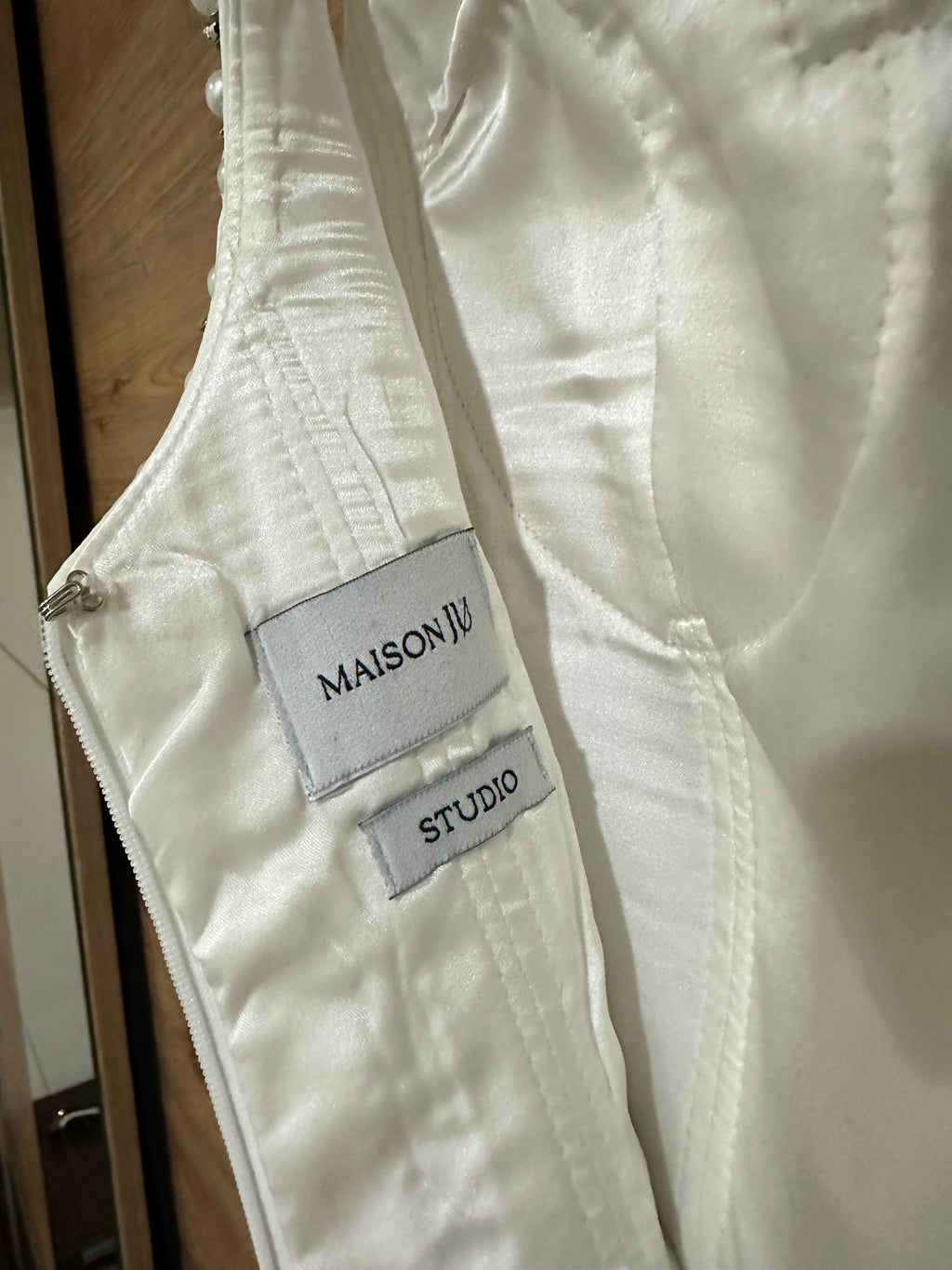 Maison Ju beyaz mini elbise