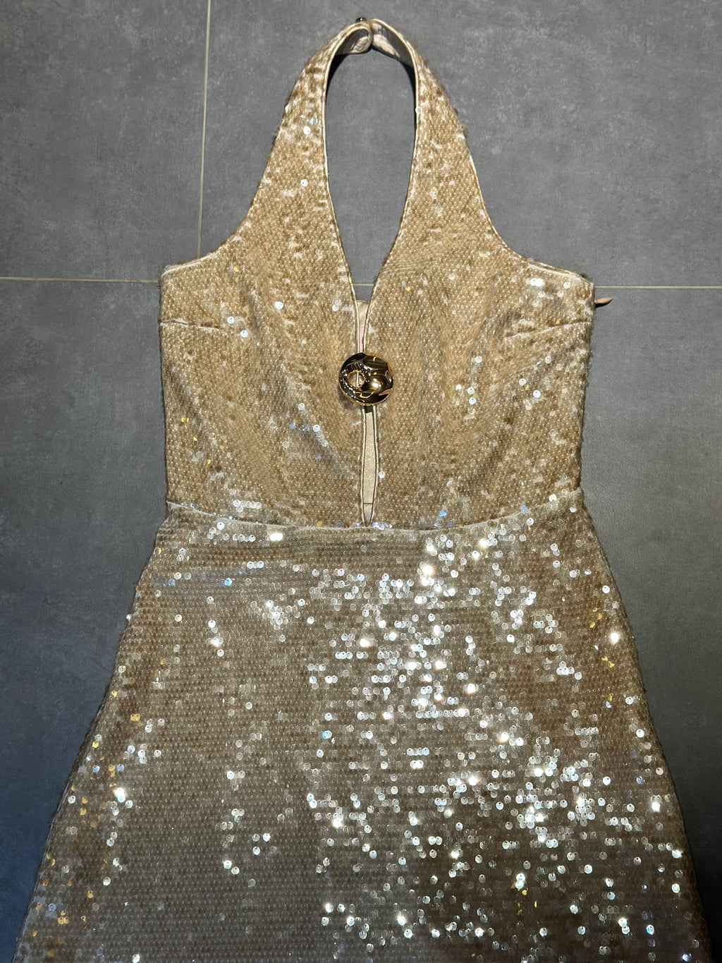Urban Muse Selene Gold Maxi Elbise