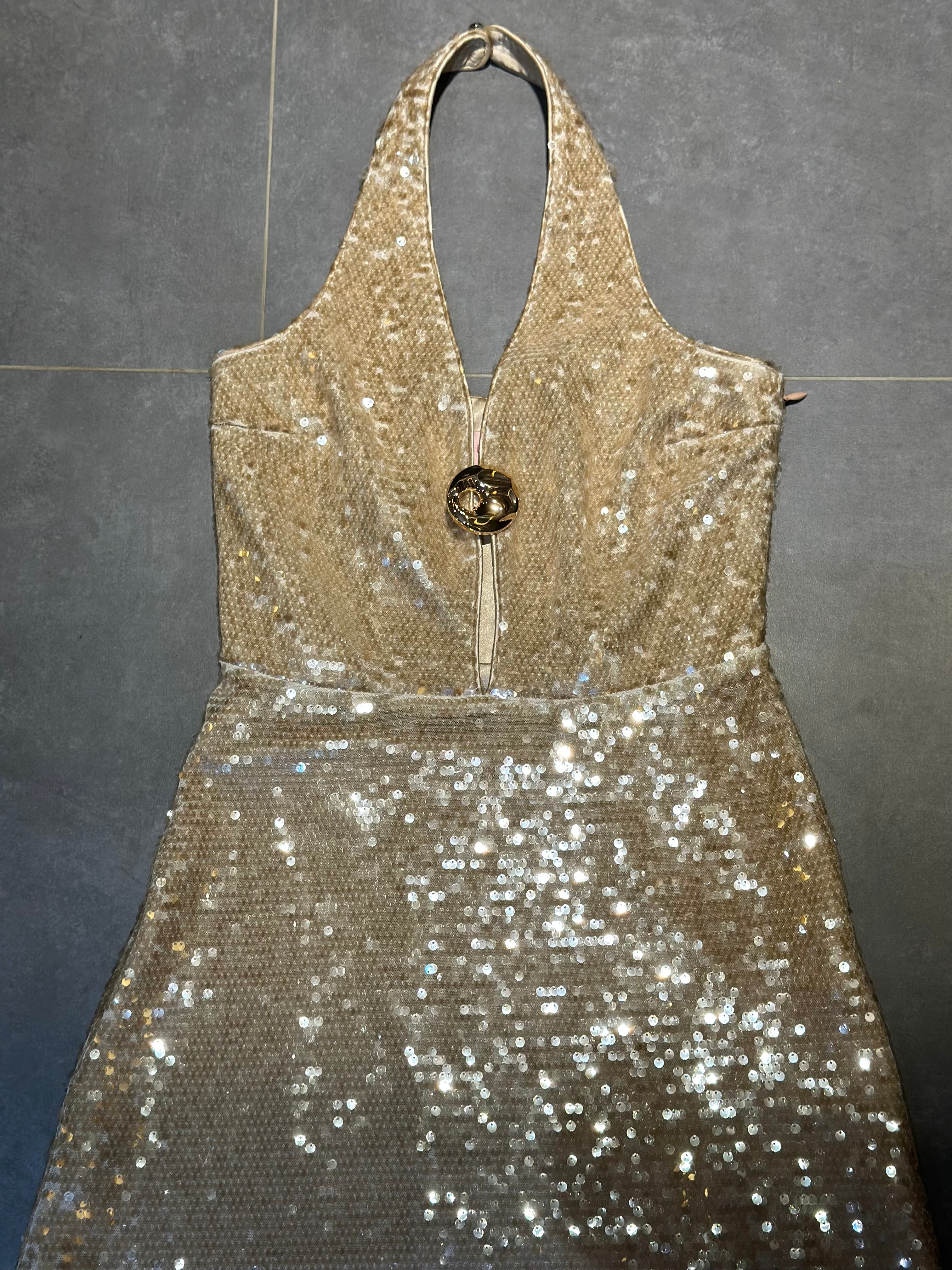 Urban Muse Selene Gold Maxi Elbise