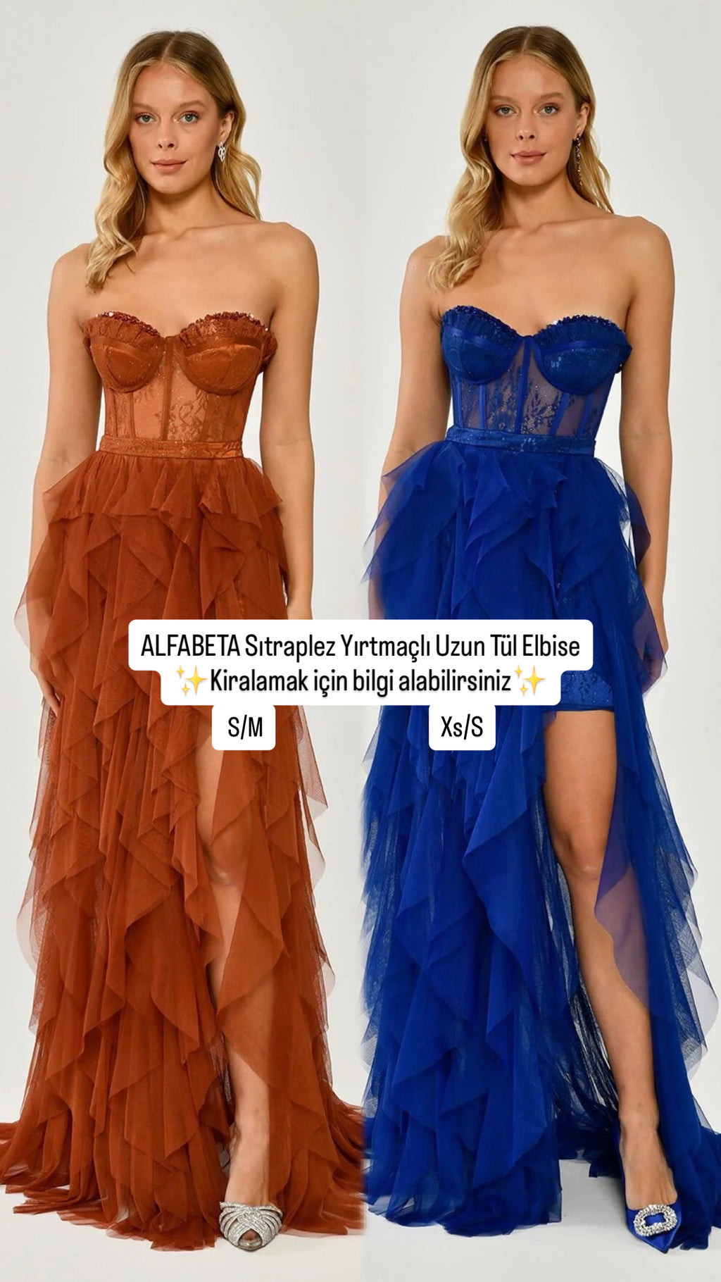 Alfabeta Saks uzun abiye elbise