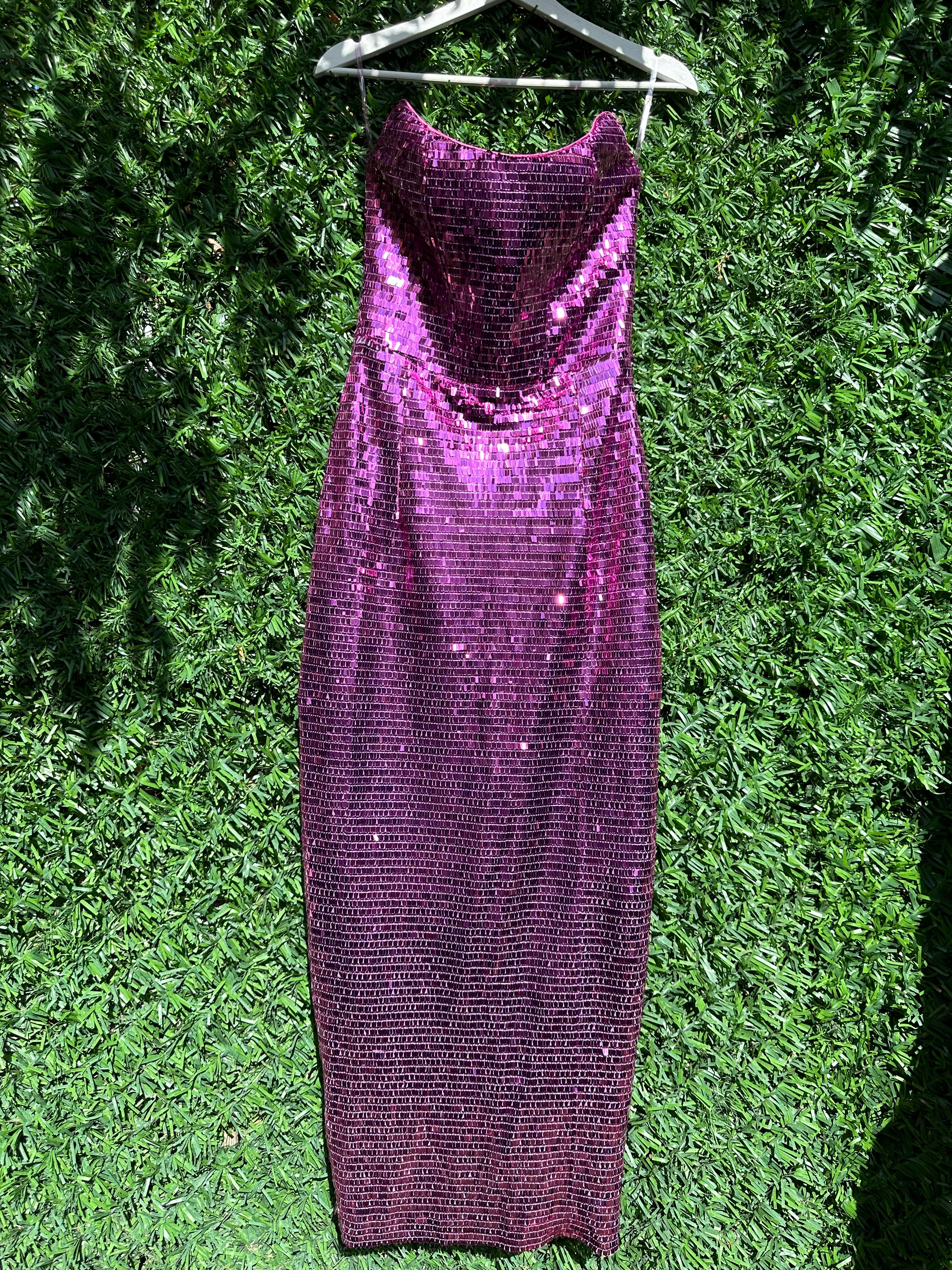 Urban Muse pembe Payet midi elbise