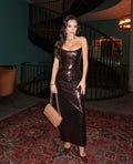 Urban Muse kahve payet midi elbise