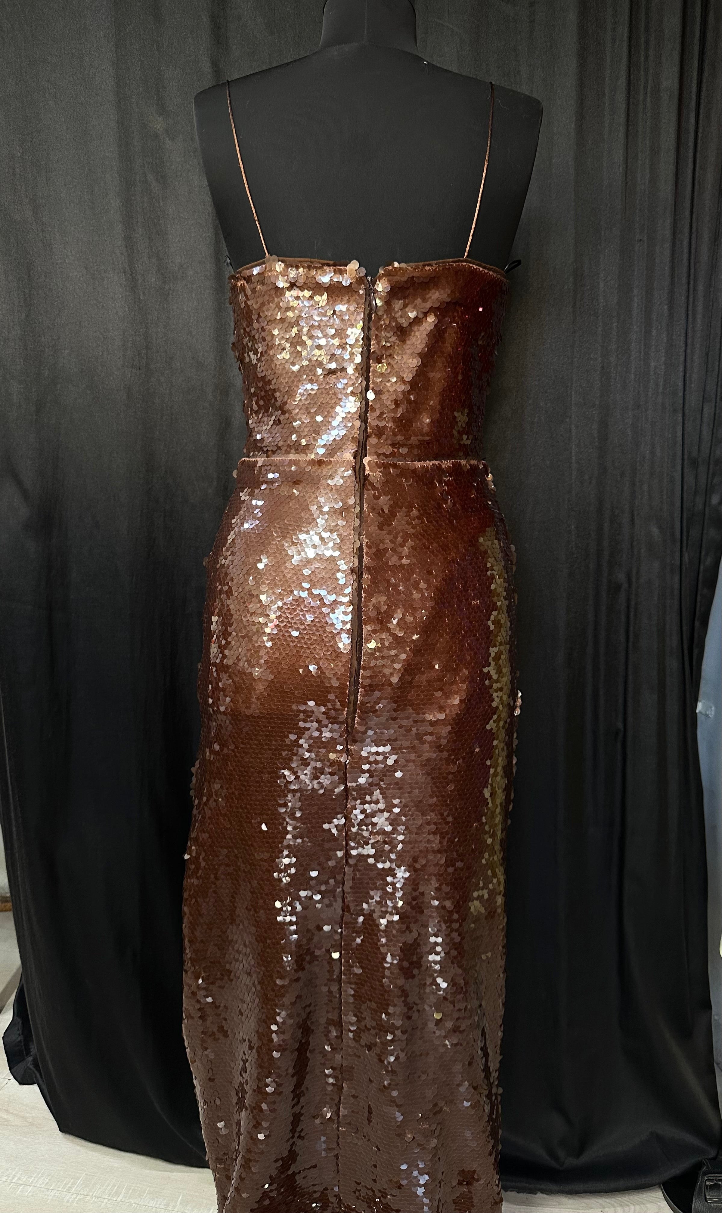 Urban Muse Kahve Payet elbise