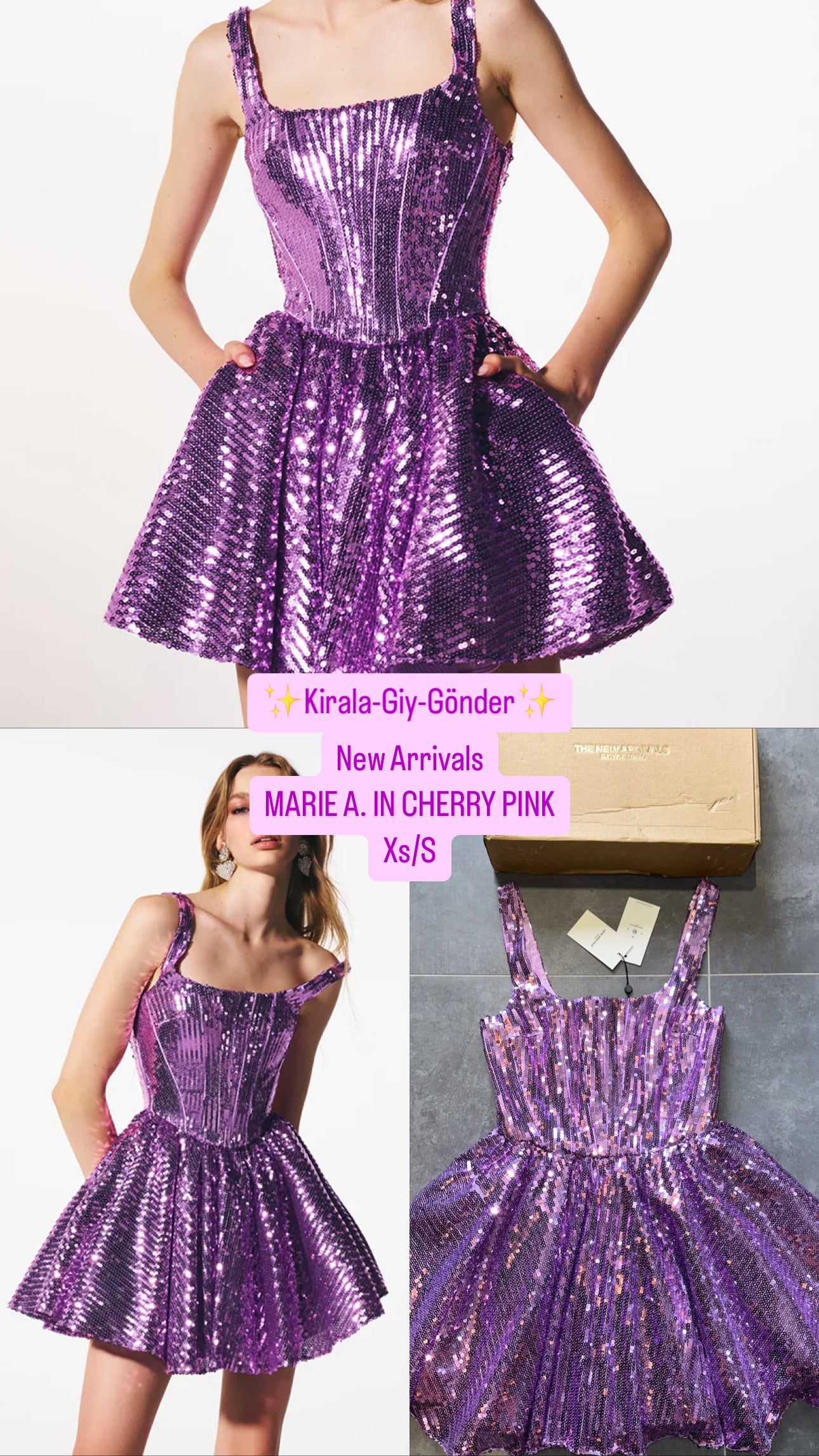 New Arrivals Mor payelti Elbise