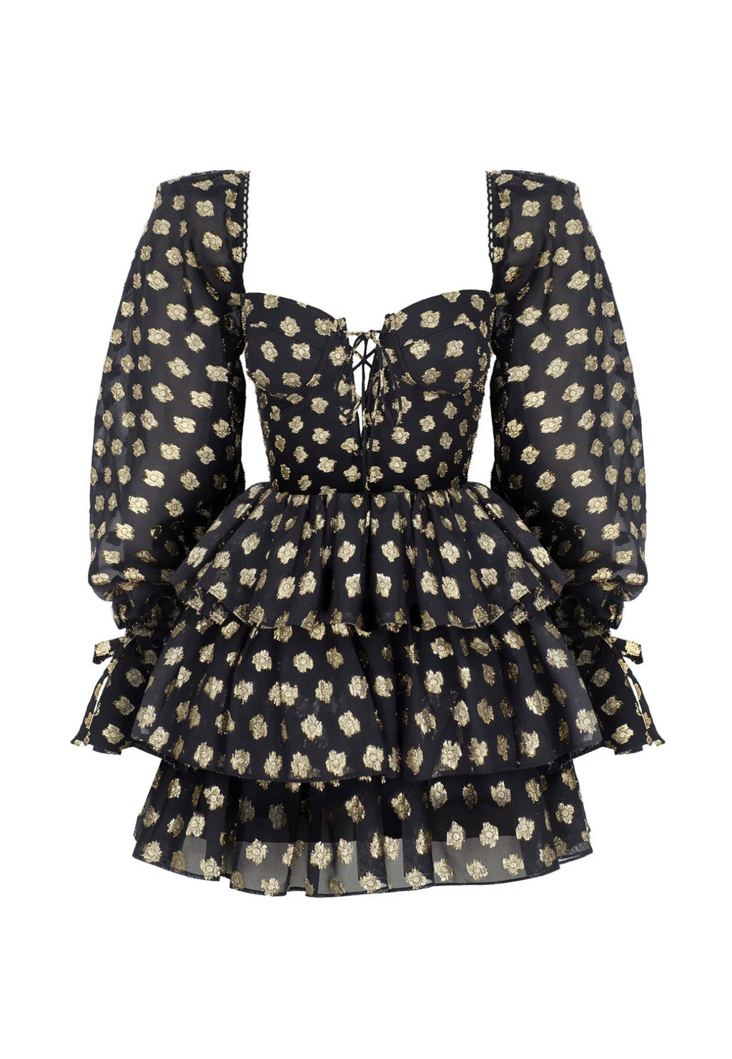 New Arrivals Gold Bowie elbise