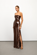 Urban Muse Kahve Payet elbise