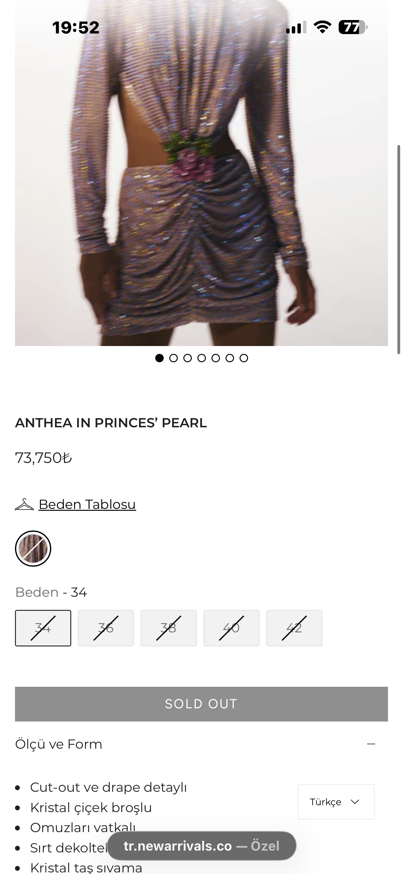 New Arrivals Prences Pearls taşlı elbise